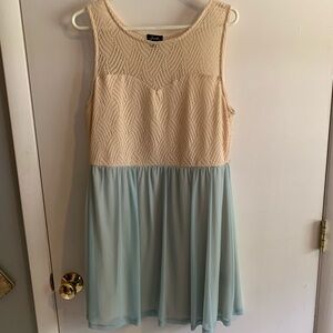 Cream and light blue summer dress